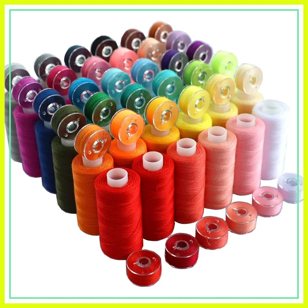 

72 PCS Sewing Thread Assortment, 36 Colors with Matching Bobbins, 400 Yards/Spool Polyester