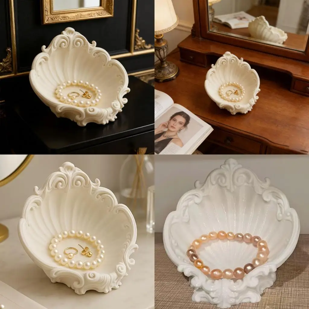   Elegant Shell Jewelry Holder for Earrings Bracelets Presentation Photo Prop