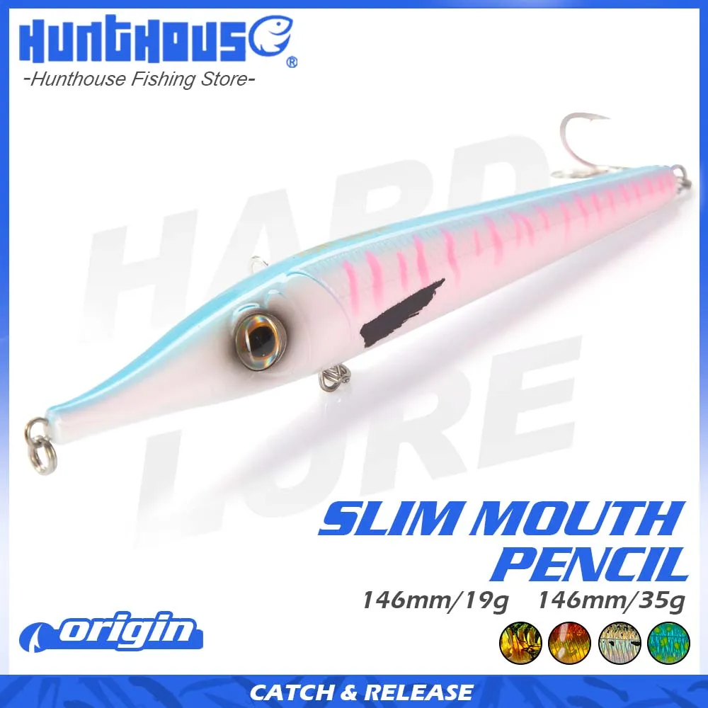 Hunthouse Nadel Bleistift Angelköder Popper Bleistift Köder 146mm 35g Singking Stickbaits für Zargana Pike Topwater Leurre LW122