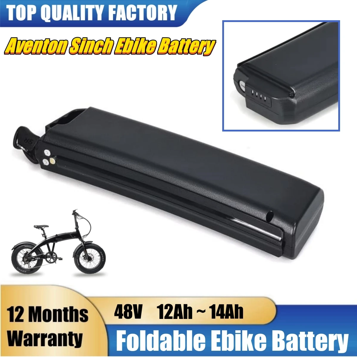 

Aventon Sinch Ebike Backup Battery 48v 11.6ah 12.8ah 14ah 500w 750w 350w 250w Motor Folding E-bike Batteries