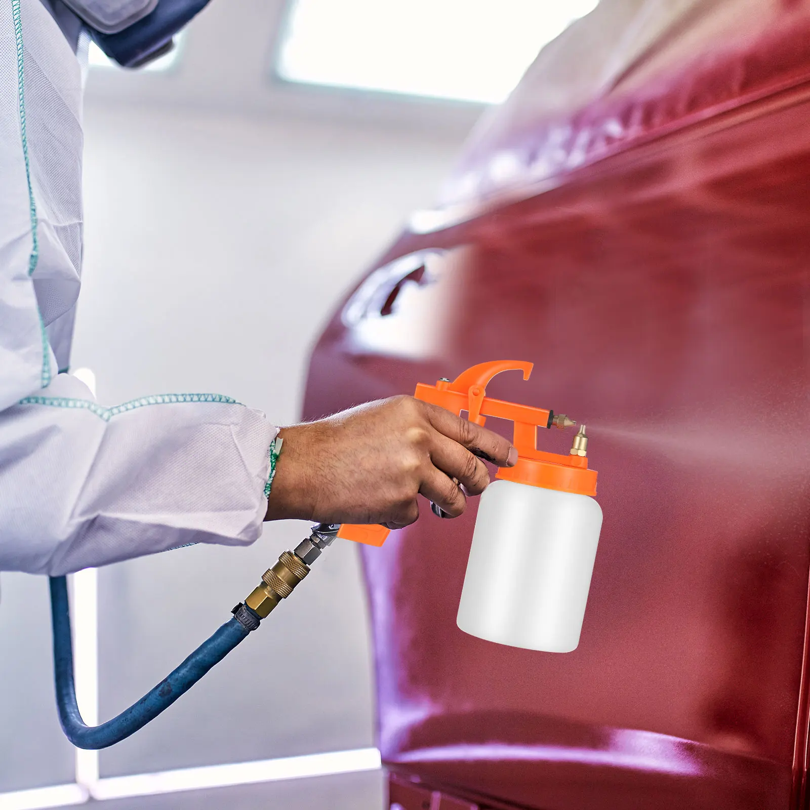 

Paint Sprayer Gun for Car Furniture with Plastic Pot Portable Air Spray Tool for Auto Painting