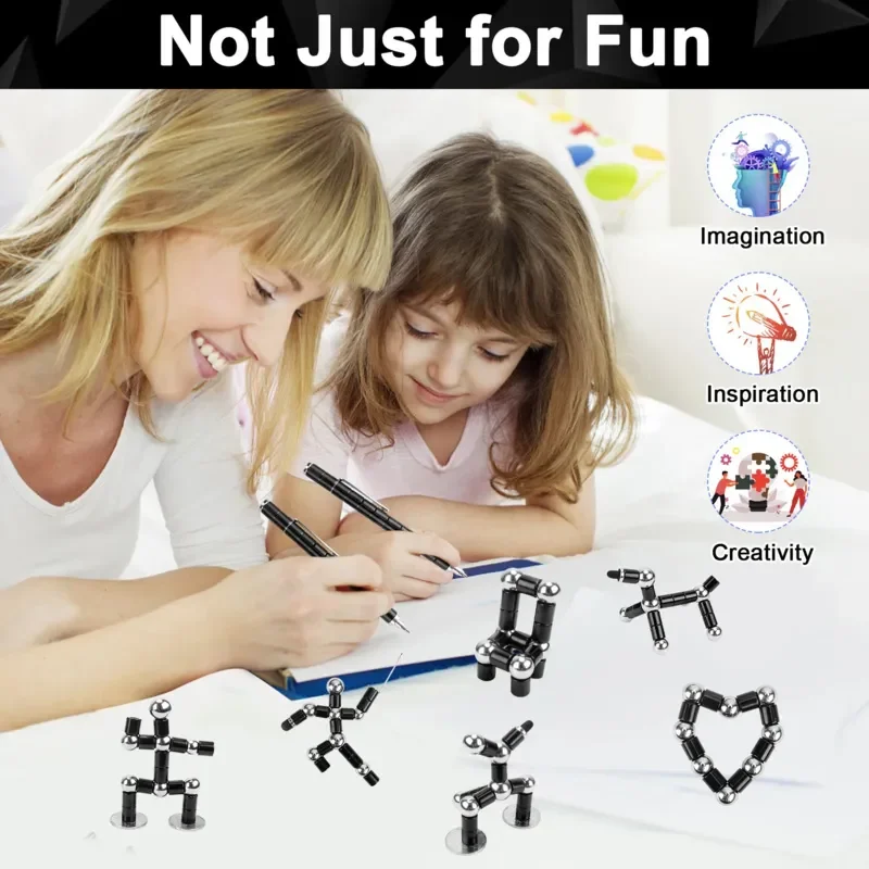 قلم تململ مغناطيسي معدني، لعبة تململ مغناطيسية لتخفيف التوتر، لعبة فيدجيت هدية للأطفال والمراهقين والأصدقاء لعيد الميلاد وعيد الميلاد
