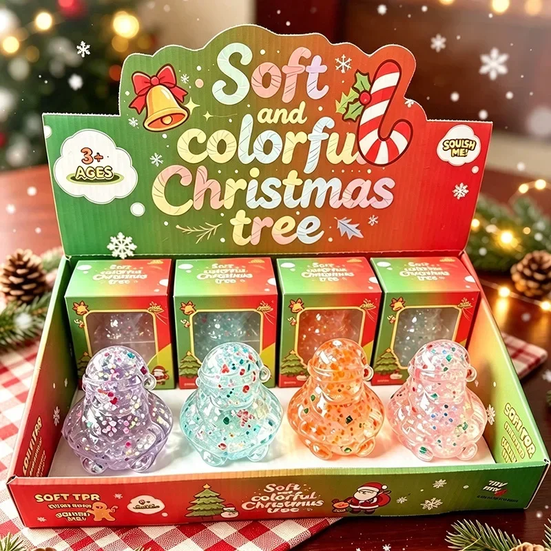 Christmas Dumplings Squishy Santa Claus Christmas Tree Malt Sugar Squishy Stress Relief Toy Slow Rebound Fidget Antistress Gift