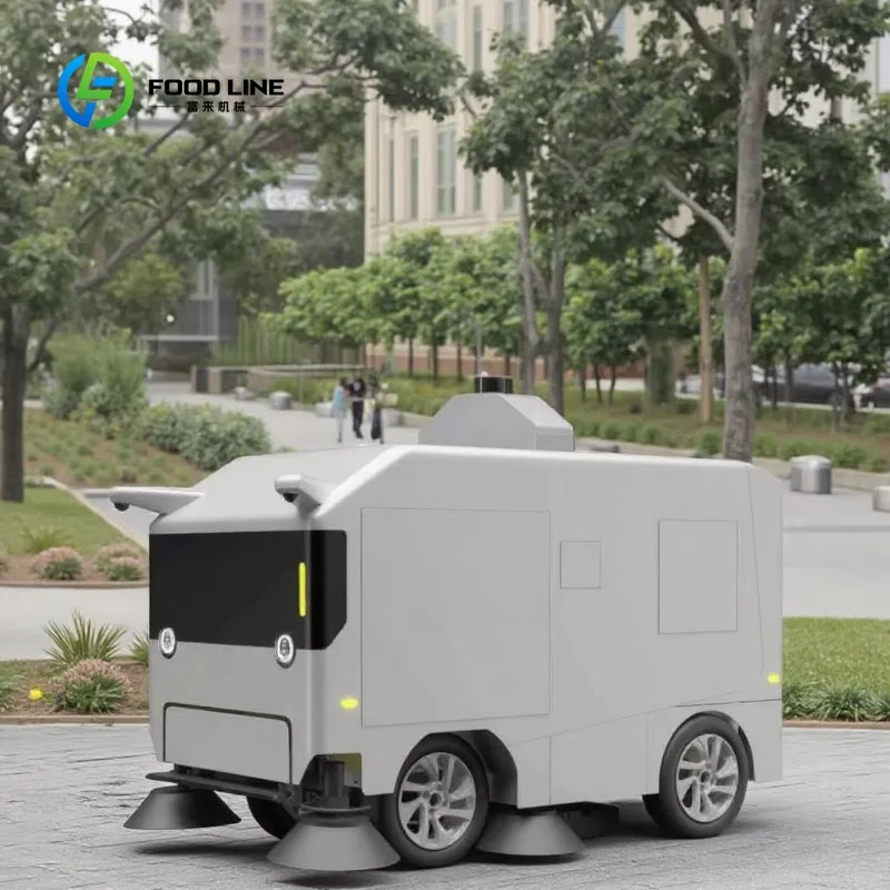 Custom C6 AI-Powered Unmanned Road Sweeper, Intelligent Cleaning Robot for Urban Streets, Parks and Factory Areas
