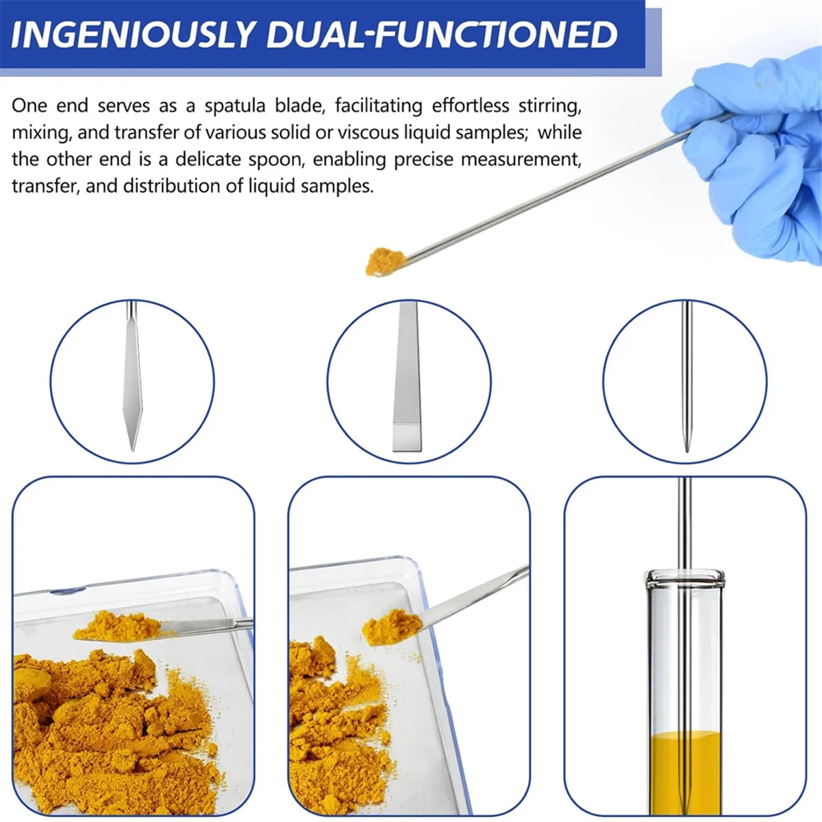 AAA87 12Pcs Edelstahl Labor Löffel Spachtel Labor Probenahme Löffel Mischen Spat Sets Arbeits Schaber Labor Ausrüstung