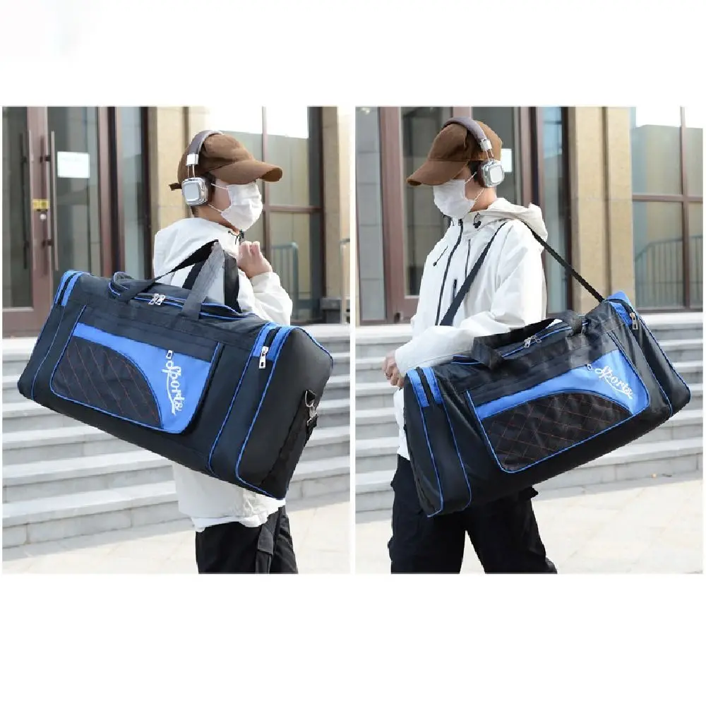 حقيبة سفر ذات سعة كبيرة من القماش الخشن مقاومة للغبار مع حجرة للأحذية وحقيبة لياقة بدنية رياضية مقاومة للاهتراء وخفيفة الوزن