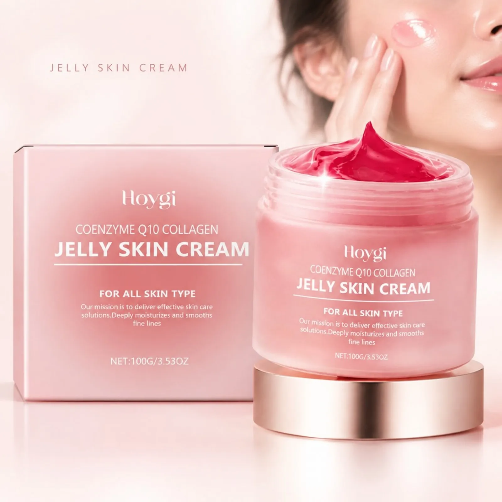 100g Collagen Jelly Cream Deep Hydration Relieve Skin Tightening Shrinks Pores Fine Lines Nourishing Hydrating Facial Gel Cream