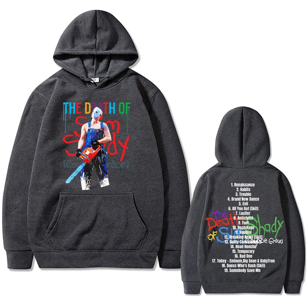 Rapper Eminem The Death of Slim Shady Album Double Sided Print Hoodie Men Women Hip Hop Fashion Hoodies Male Oversize Sweatshirt