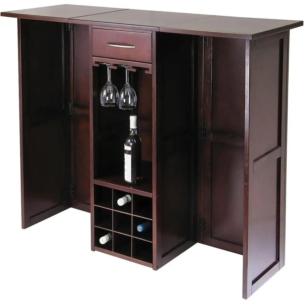 

40.16 x 50 x 17.87-Inch Wood Expandable Counter Wine Bar, Antique Walnut (94350)