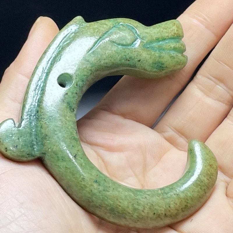 هان سلالة اليشم صفقة العتيقة اليشم قطعة أثرية قلادة اليشم القديمة معلقة حلية خمر التنين هوك