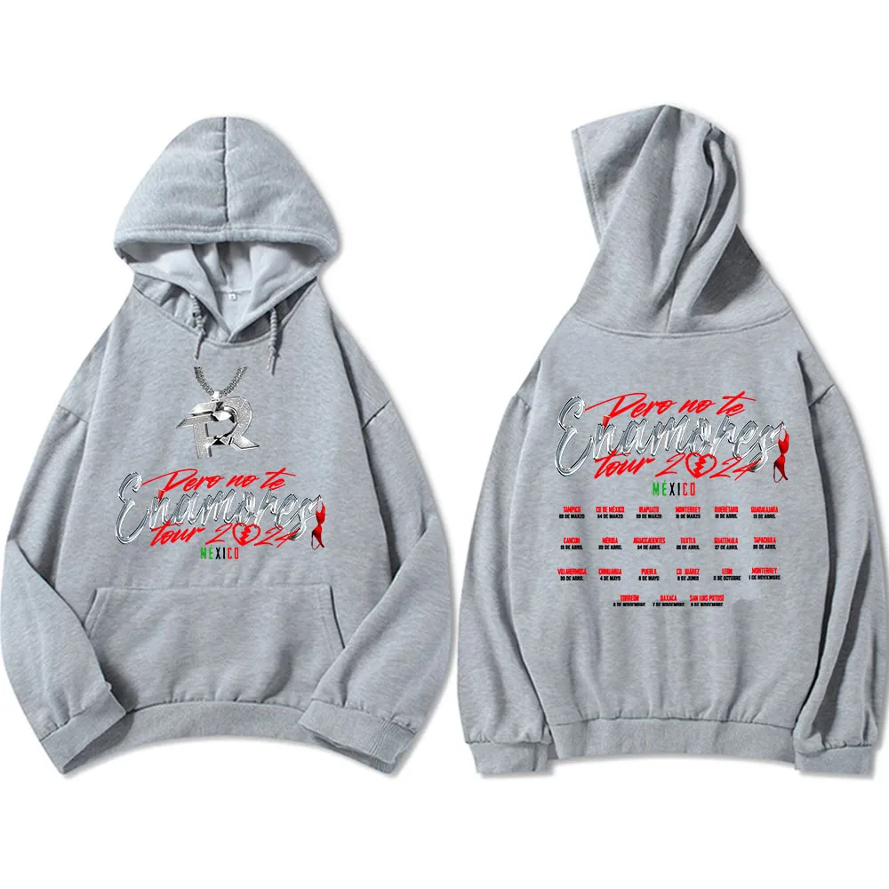 

Hooded Clothing Streetwear Pero No Te Enamores Tour Fuerza Regida Hoodies Heavy Mental Fashion Graphic Sweatshirts Men Pullovers