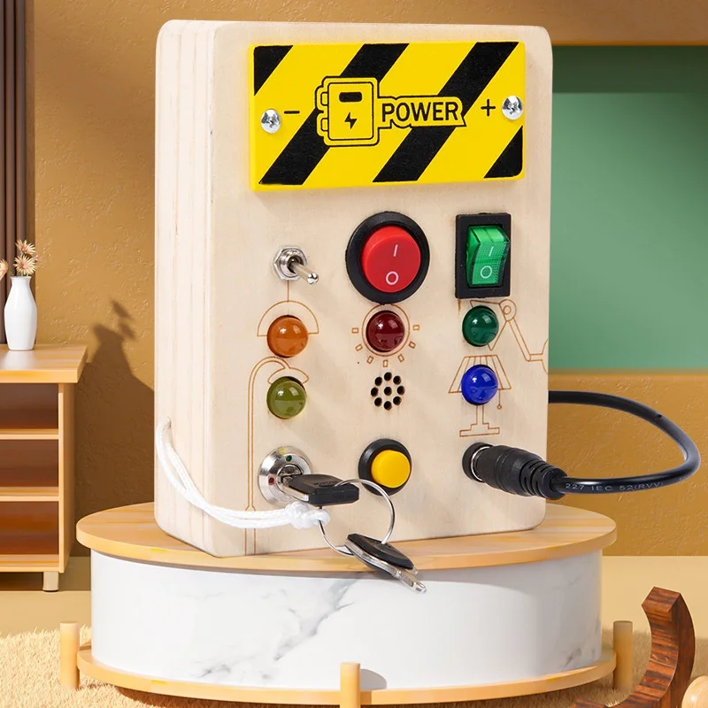 New Children's Simulation Switch Socket Led Circuit Board Montessori Simulation Operation Current Control Bulb Lights Up Toy