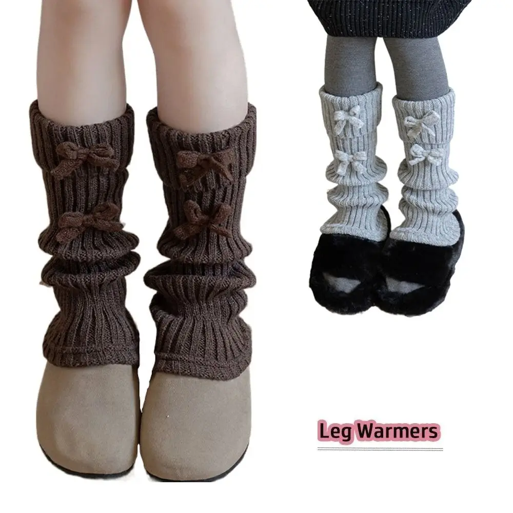 

Kawaii высокоэластичные носки в стиле Лолиты, вязаные милые стильные длинные чулки с бантом и бантом, гетры, мода для девочек