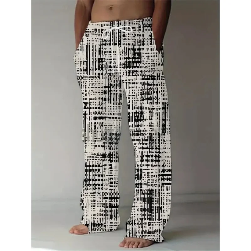 

Осенние новые мужские вечерние повседневные свободные прямые брюки с 3D рисунком и цифровой графикой, длинные брюки