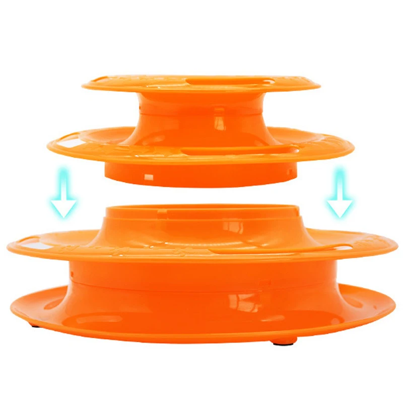 Interactive Tower Cat Toy Turntable Roller Balls Toys for Cats Kitten Teaser Puzzle Track Toy Pets Training Supplies Accessories