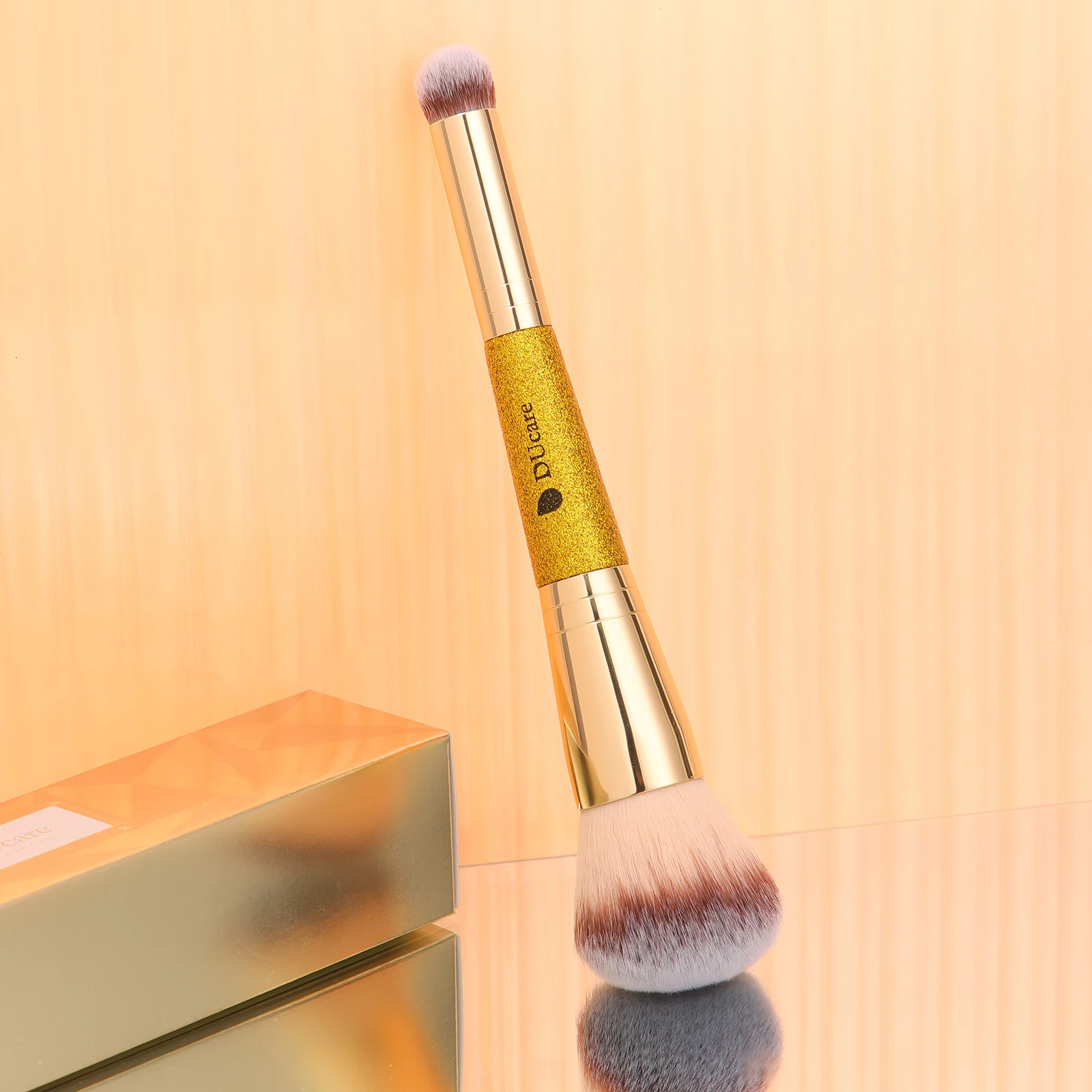 DUcare Dou-ended Powder Brush Concealer Brush Makeup Brushes Perfect for Rounded Taperd Liquid Cream Blending Buffing Foundation