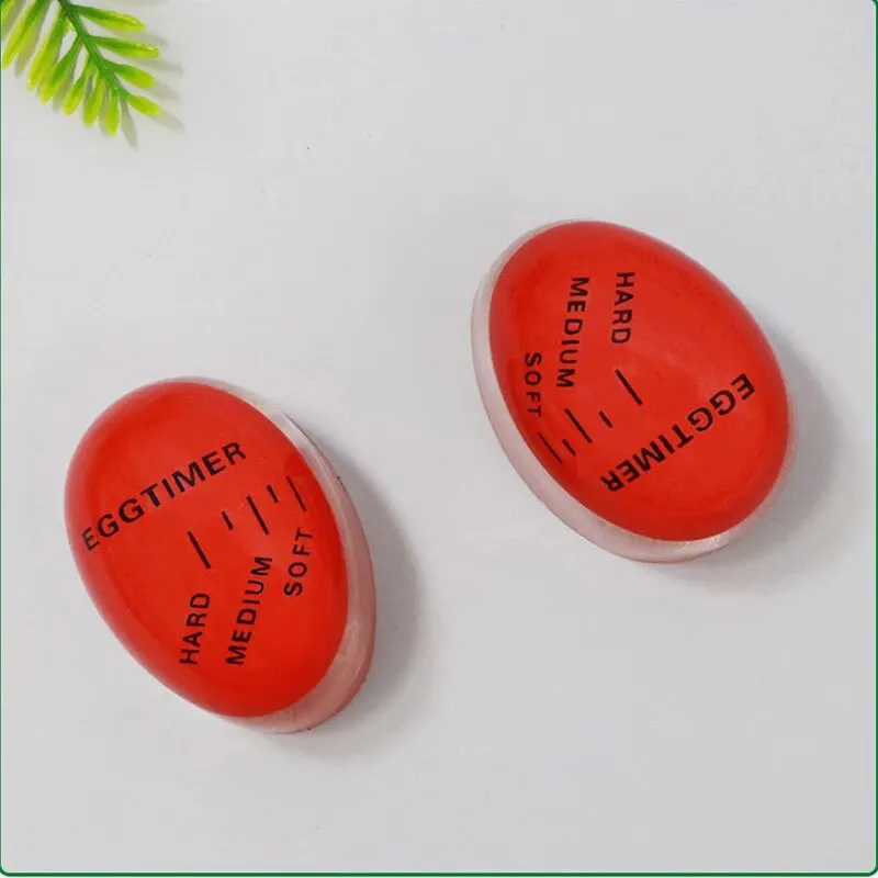 1pcs Egg Color Changing Timer Eco-Friendly Resin Egg Timer Red Timer Tools Yummy Soft Hard Boiled Eggs Cooking