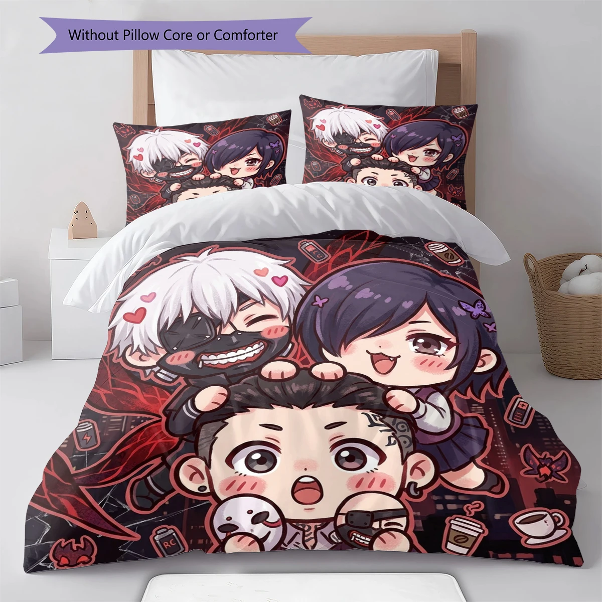 Tokyo Ghoul Comfortable Soft Duvet Cover, Kids Bedding Set Gift, Extra LargeDifferent Sizes -HE72