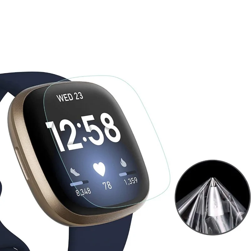 1Pc ScreenTPU Clear Protective Film For Fitbit Versa 3 2 & Sense Smartwatch Ultra-thin Full Cover Hydrogel clear Protector Film
