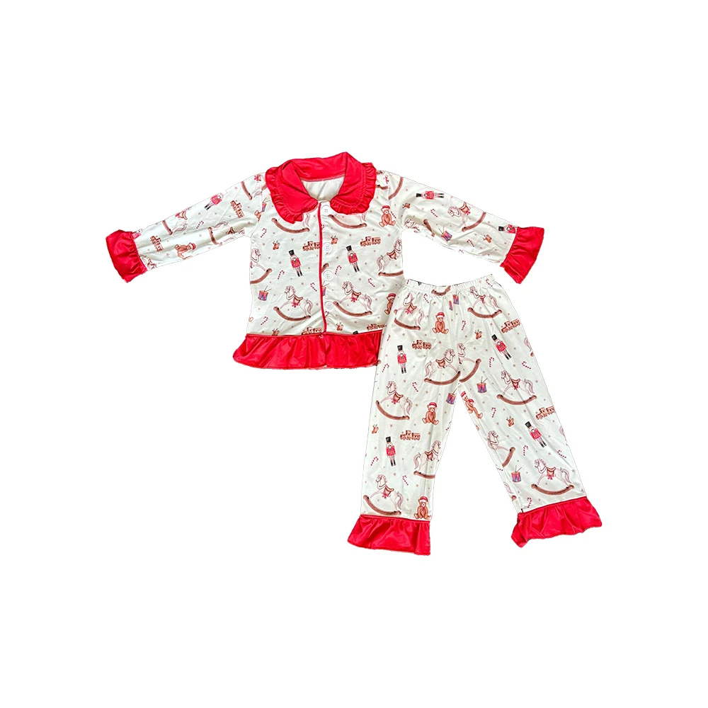 Wholesale Children Nutcracker Outfits Christmas Wooden Horse Clothing Girls Boys Pajamas Sets