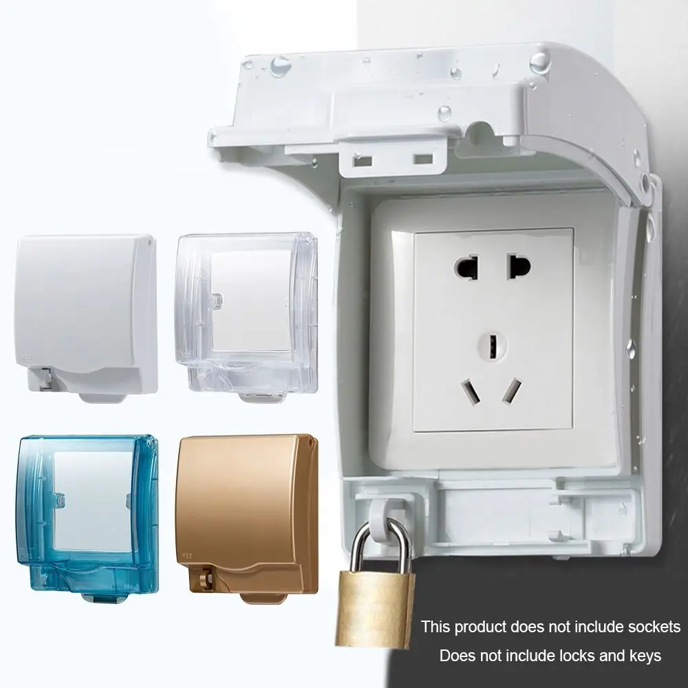 Lockable Wall-mounted Socket Waterproof Dustproof Box Outdoor 86 Type Splash-proof Switch Socket Anti-shock Protection Cover
