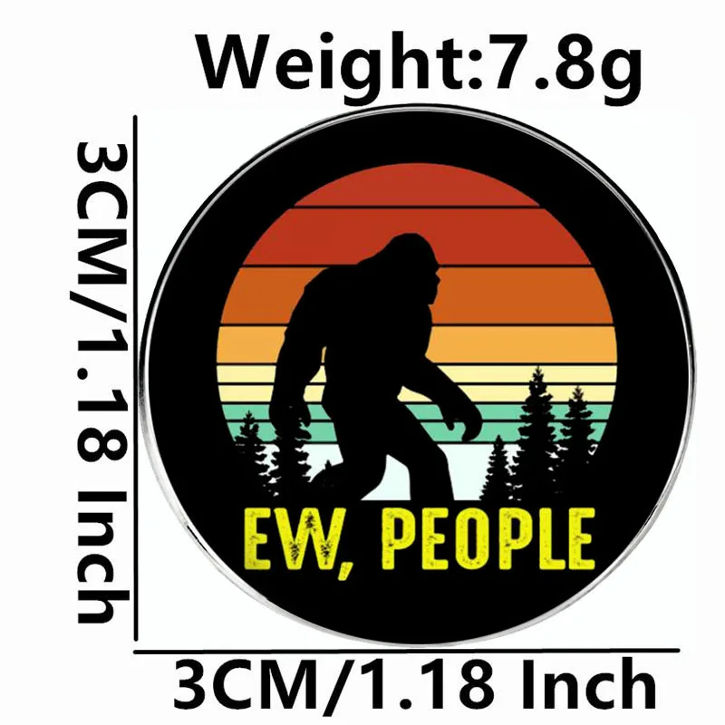 EW الناس المينا دبابيس بيج فوت القرفصاء شارة التلبيب حقيبة الملابس بروش الديكور والمجوهرات