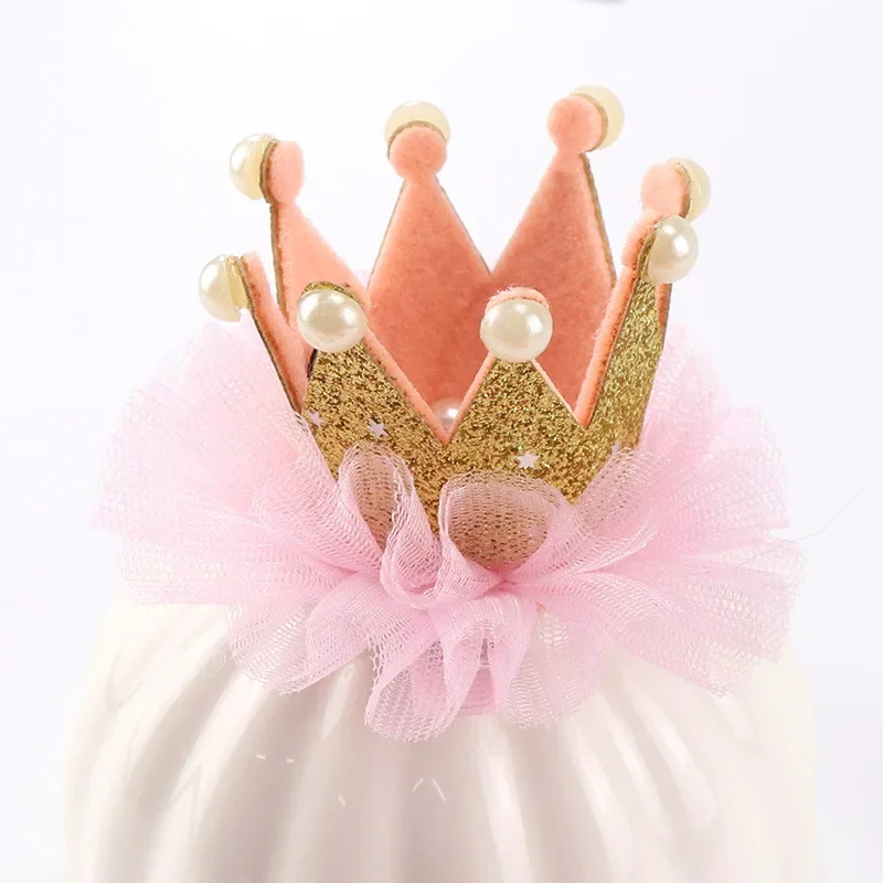 Princess Hairclip Ornament Crown Headwear Baby Girl Cute Accessories for Children Purim Party Carnival Decoration Easter Cosplay