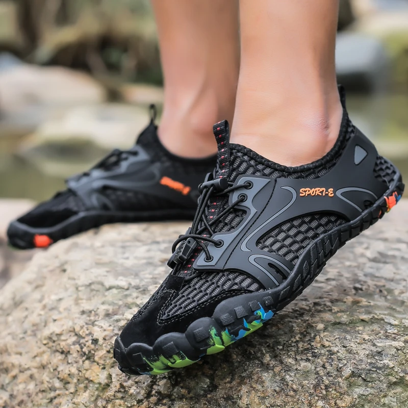 Men's Quick-Dry Wading Shoes Breathable Aqua Shoes for Men Women Outdoor Beach Five Finger Swimming Upstream Shoes Sneakers