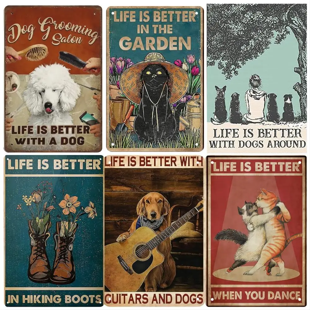 Vintage Tin Sign - Life is Better at the Beach - Metal Signs Vintage for Coastal Theme - Metal Signs Decor for Living Room