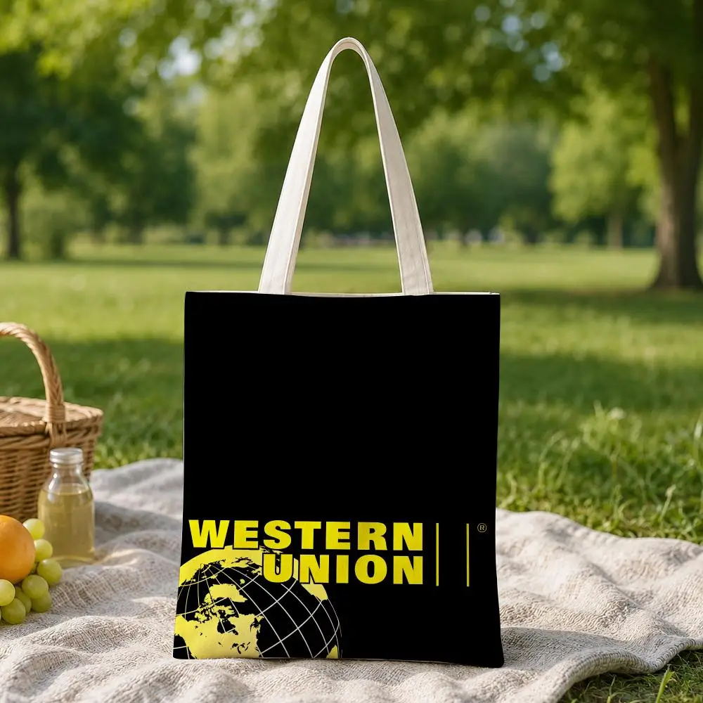 Brand Union Western Storage Bags Canvas Tote Bag for Women, Reusable Shoulder Shopping Bag for School, Work, Travel & Gifts