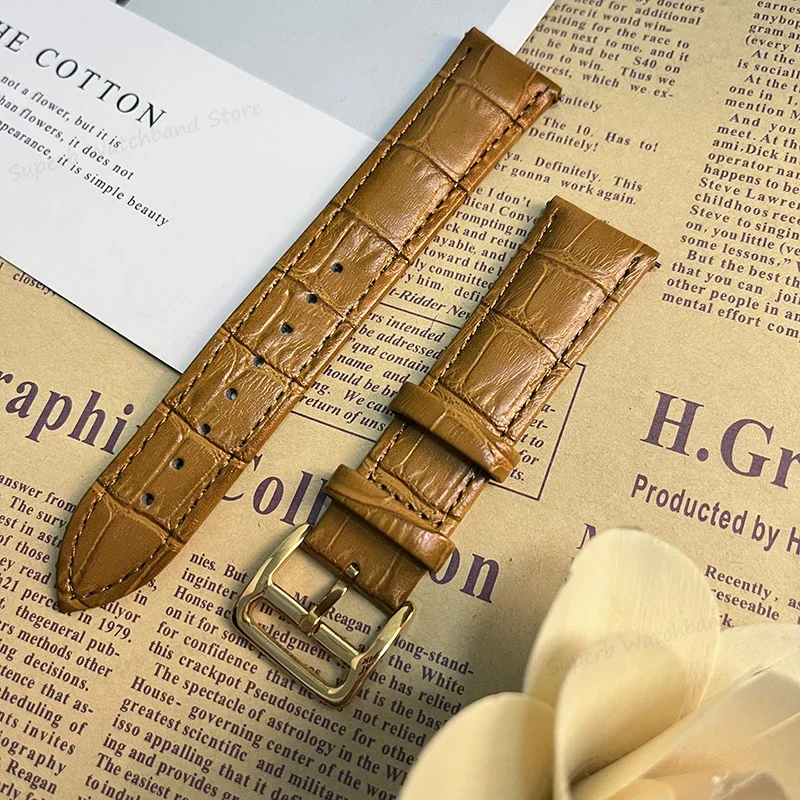 18mm 19mm 20mm 21mm 22mm Genuine Leather Watch Band Bamboo Pattern Cowhide Quick Release Bracelet Men Women for Huawei GT