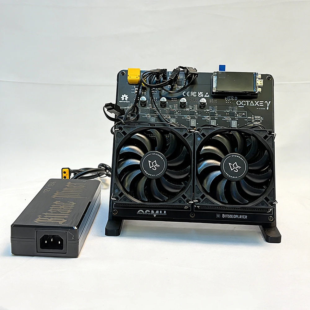 NerdOCTAxe Titan 12Th/s 200W Solo Bitcoin ASIC Miner With Power Supply SHA256 Home Crypto Mining Machine