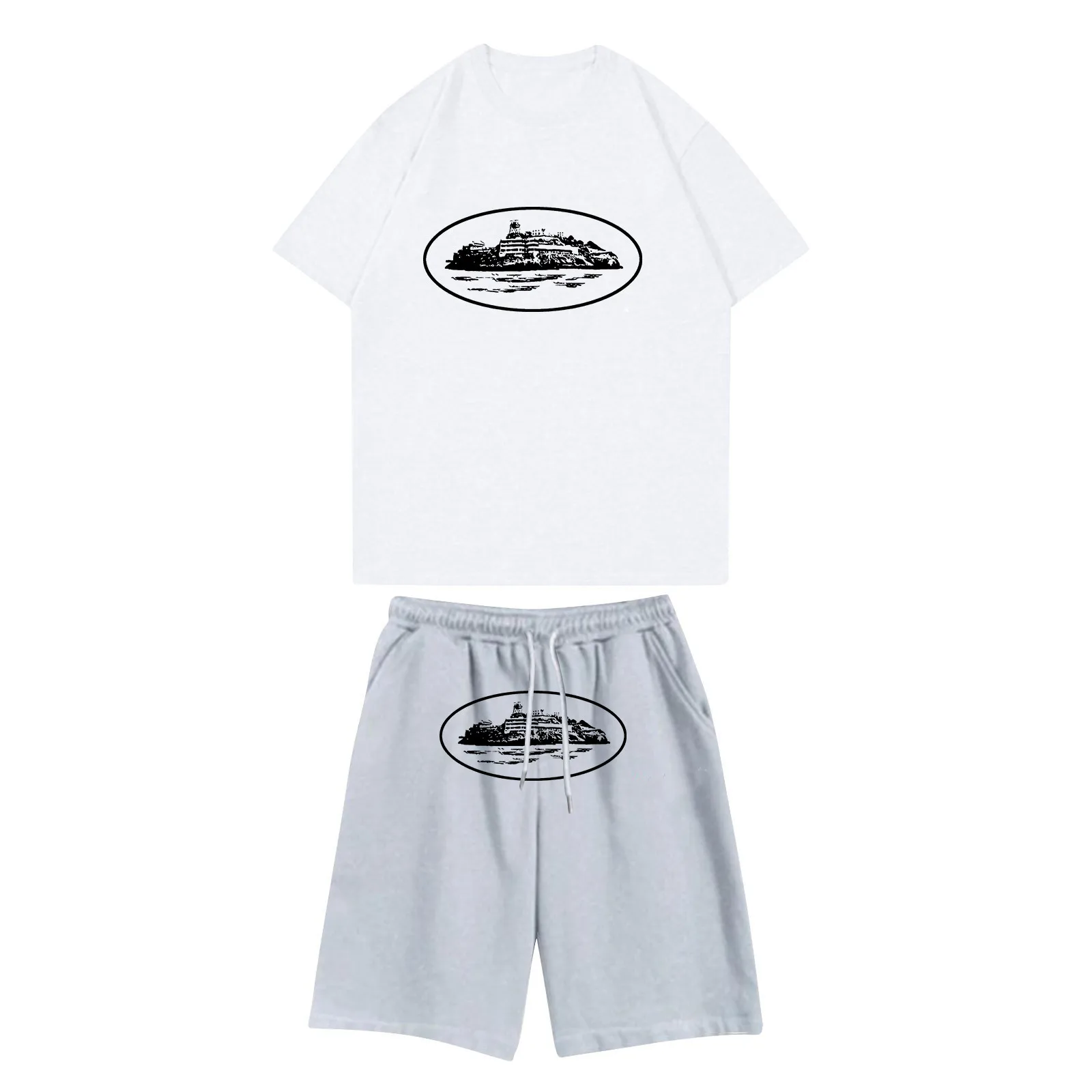 Children\'s Casual Jogging Set Paired With Short Sleeved Shorts Two-piece Set