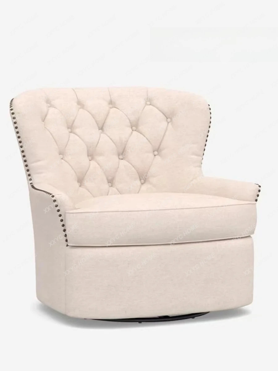 

Американский вращающийся диван для гостиной, балкона, тигрового стула, спальни, стула для чтения и отдыха, тканевый одноместный стул