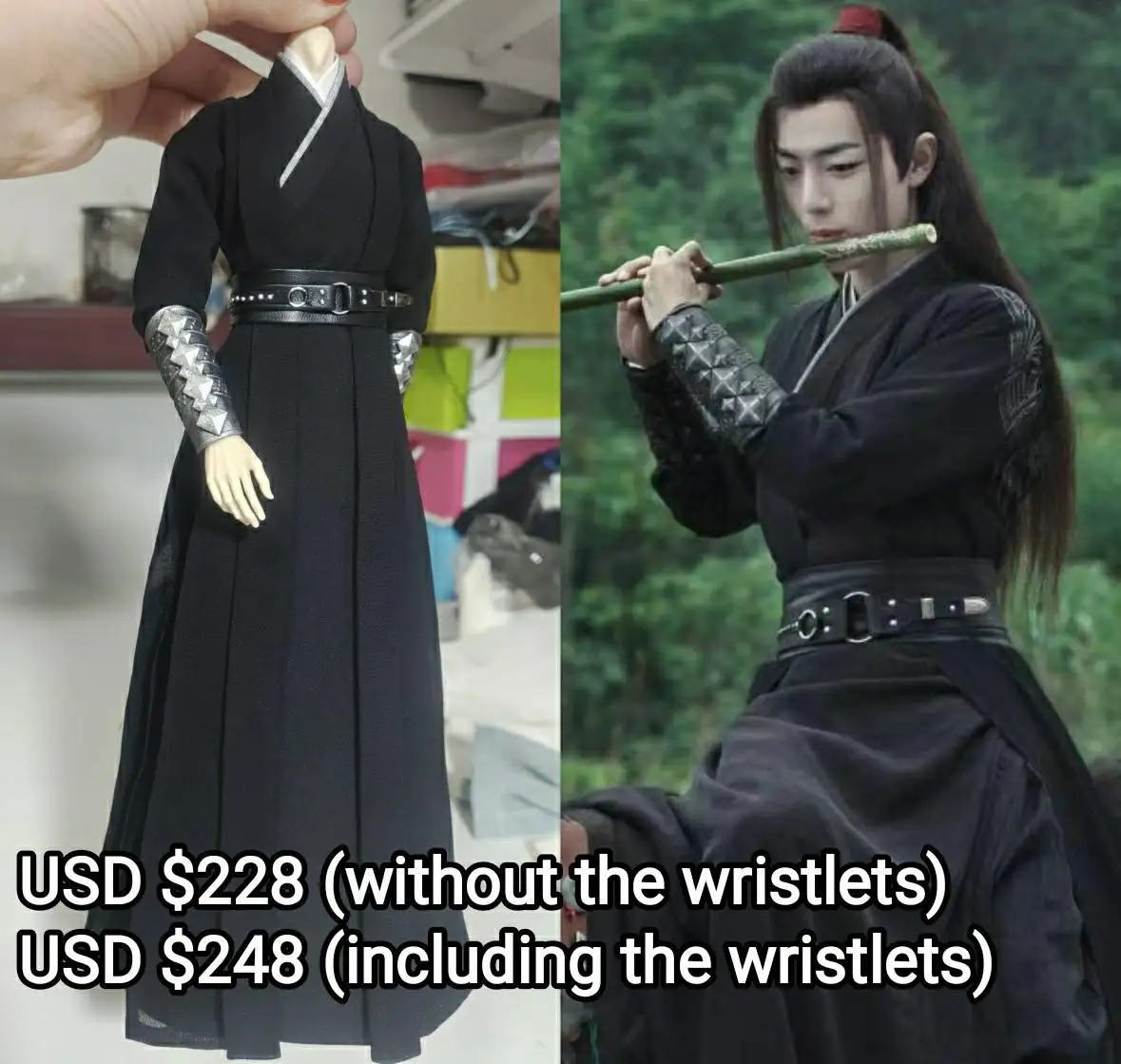 

1/6 BJD Figure Doll Clothes-XPG The Untamed Wei Wuxian Xiao Zhan Black Custom Male bjd Chinese Costume Highend Art MDZS