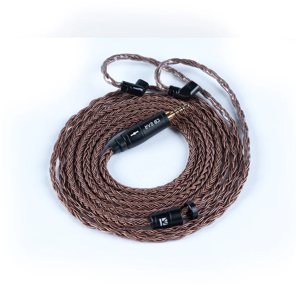 KBEAR 16 Core Reinem Kupfer Kopfhörer Kabel 2PIN/MMCX/QDC Earbuds Connector Verwenden Für KZ EDX ZSN PRO BLON BL-03 KBEAR KS1 Kopfhörer – Detail 19