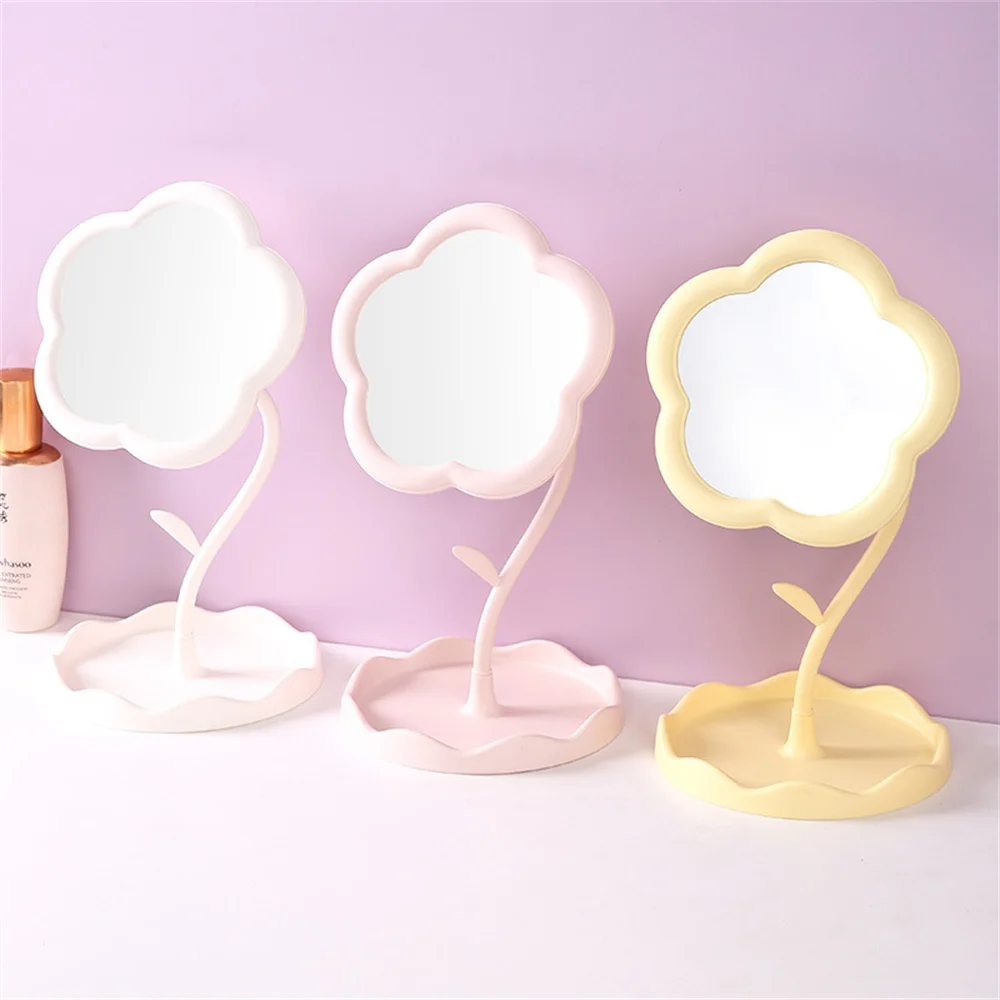 Miroir de maquillage de bureau de style tournesol pour filles, miroir en spanface, bijoux de beauté pour chambre à coucher, dortoir