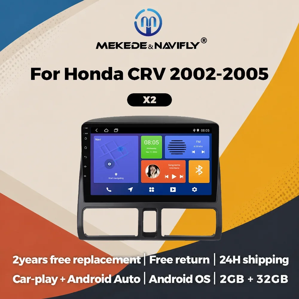 Wireless Carplay Android Auto Car Radio For Honda CR-V CRV 2 2001-2006 Autoradio Multimedia Player intelligent system Head Unit
