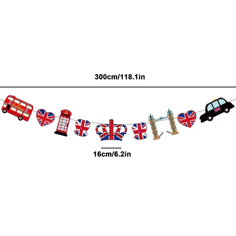 King Charles III Union Jack Bunting Banner Great Charles The 3rd 2023 Coronation Souvenir Union Jack Flag String Bunting Britain