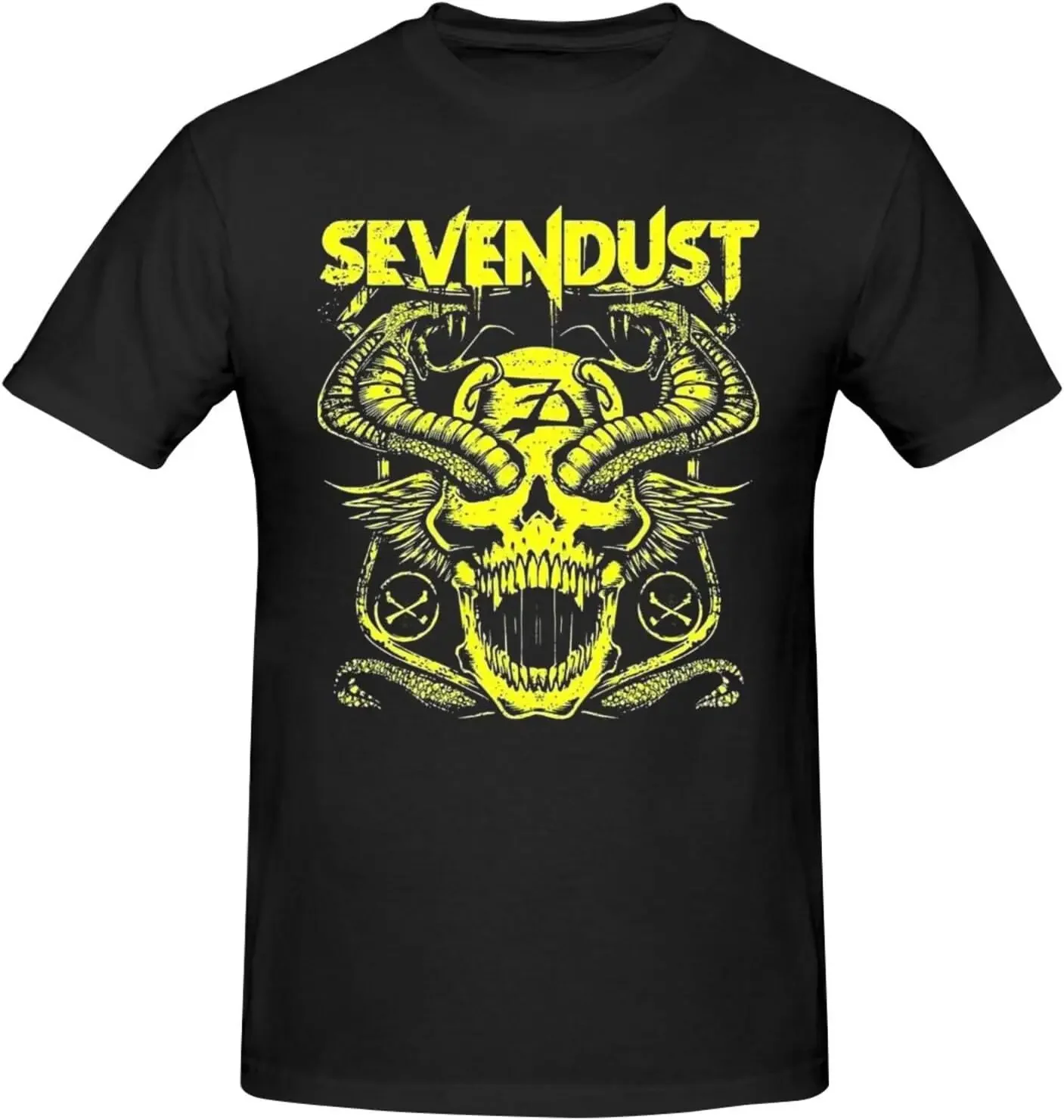 

Sevendusts Men's Classic Unisex Cotton T-Shirt for Men & Women, Classic Tee Black