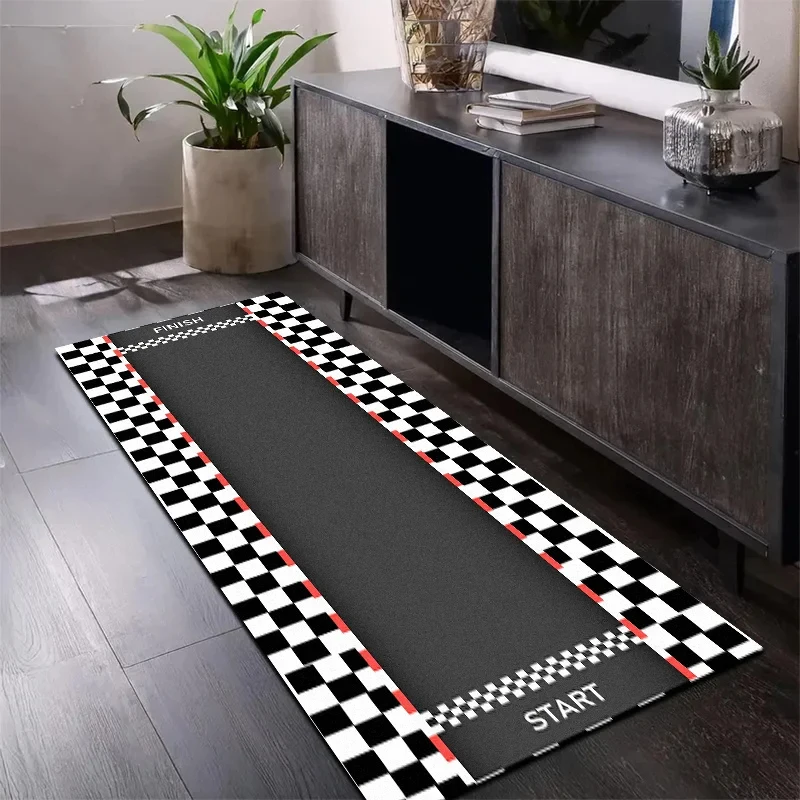 Soft Touch Racing Track Rug Easy Clean Home Decor Rug for Living Room Kitchen Bedroom - Versatile Floor Mat