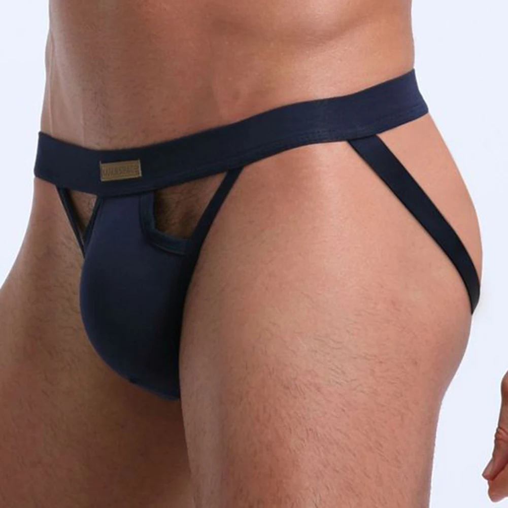 ملابس داخلية مريحة للرجال قابلة للتنفس منخفضة الخصر على شكل حرف G مع حقيبة رفيعة من القطن للارتداء اليومي