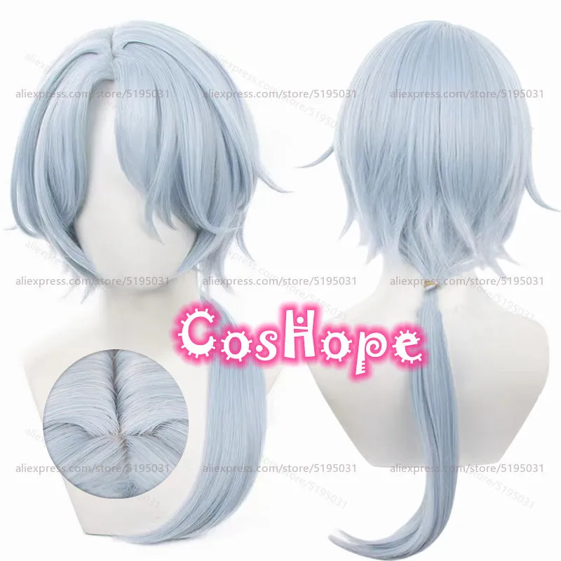 

HSR Misha Cosplay Wig 60cm Blue Wig Anime Cosplay Wigs Heat Resistant Synthetic Wigs for Halloween Carnival Party Costume