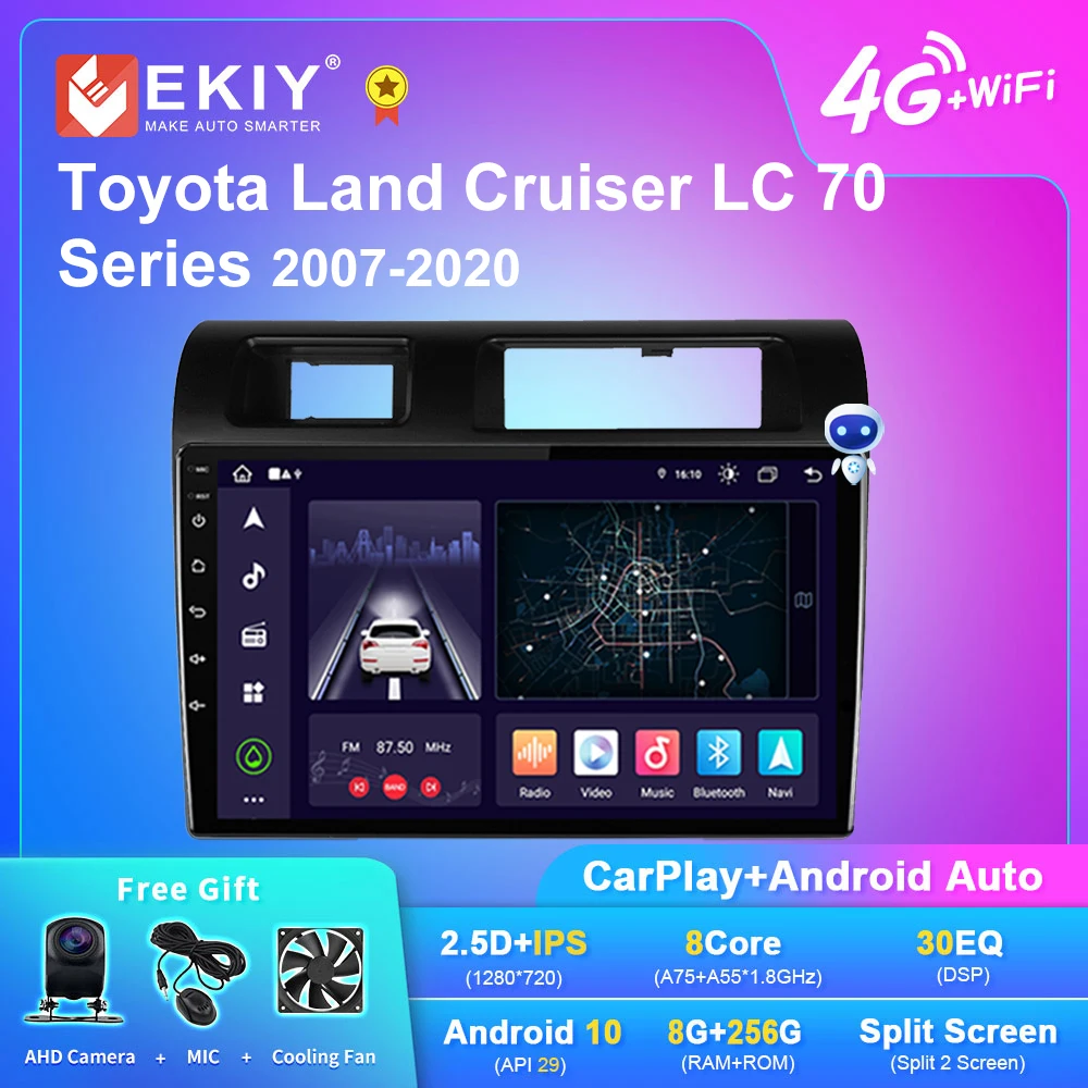 

EKIY X7 Android Auto Radio For Toyota Land Cruiser LC 70 Series 2007 - 2020 Stereo GPS Multimedia Player No 2din Tape Recorder