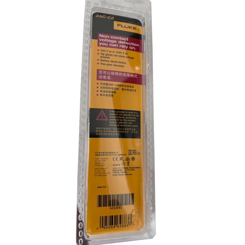 Fluke 2AC VoltAlert™ Non Contact Voltage Detector Tester 90V-1000V/ 200-1000V, Elecrtical Pen Volt Alert
