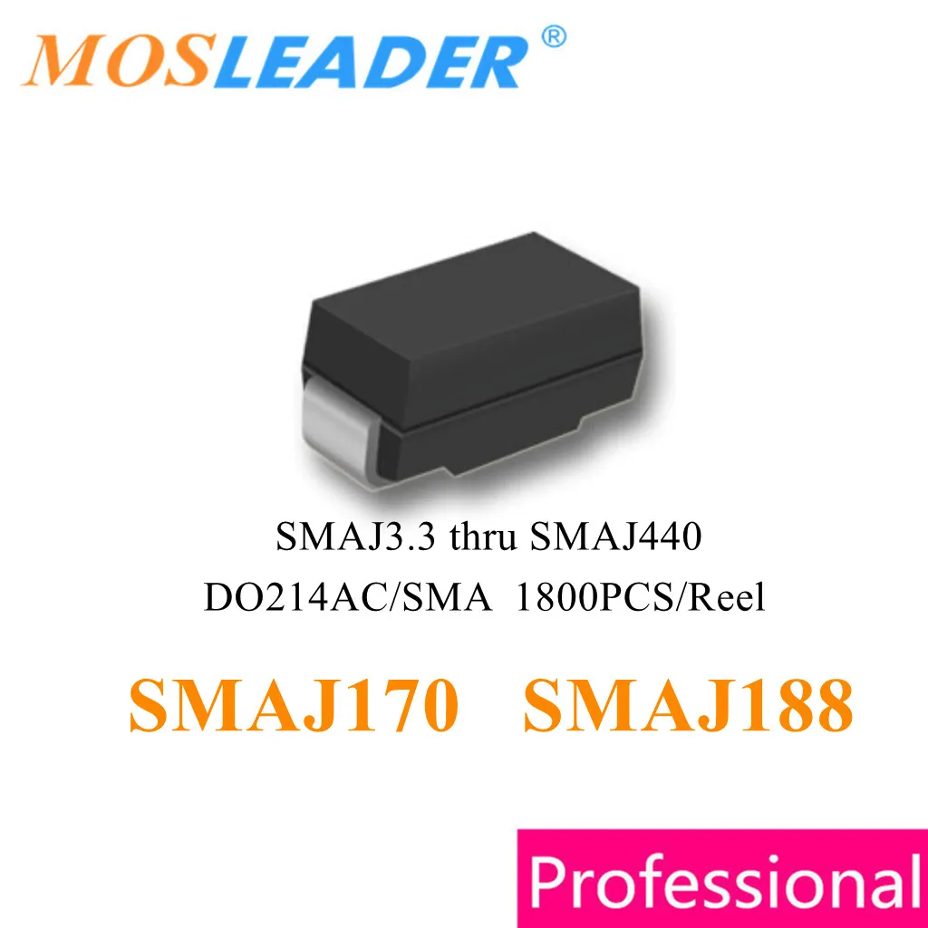 Mosleader 1800 قطعة SMAJ170 SMAJ188 SMA SMAJ170A SMAJ188A DO214AC SMAJ170CA SMAJ188CA تلفزيونات صينية جودة عالية