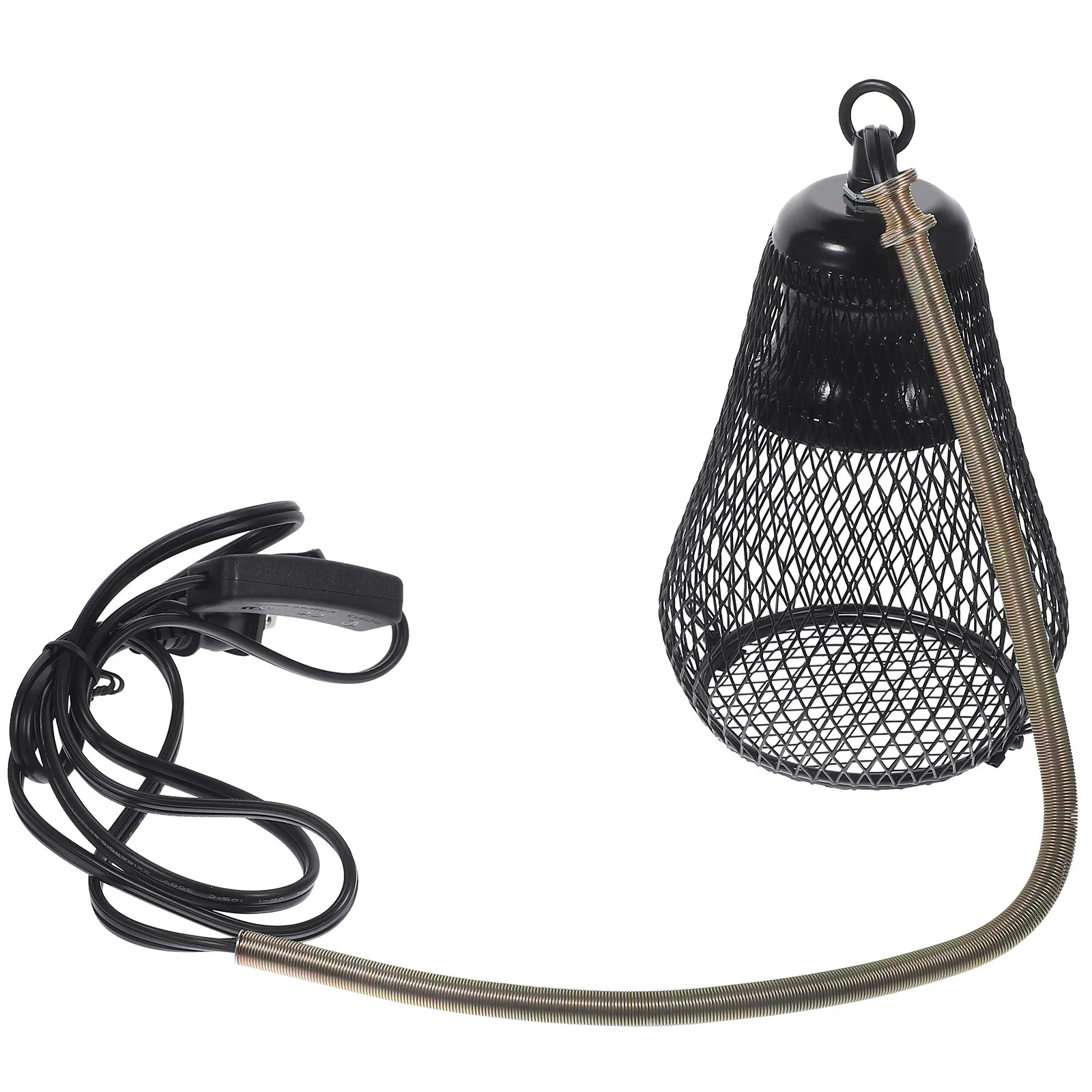 

Reptile Heating Lamp Cover Anti-Scald Light Cover Durable Material Safe Use for Pets Lampshade with Hook Us Plug