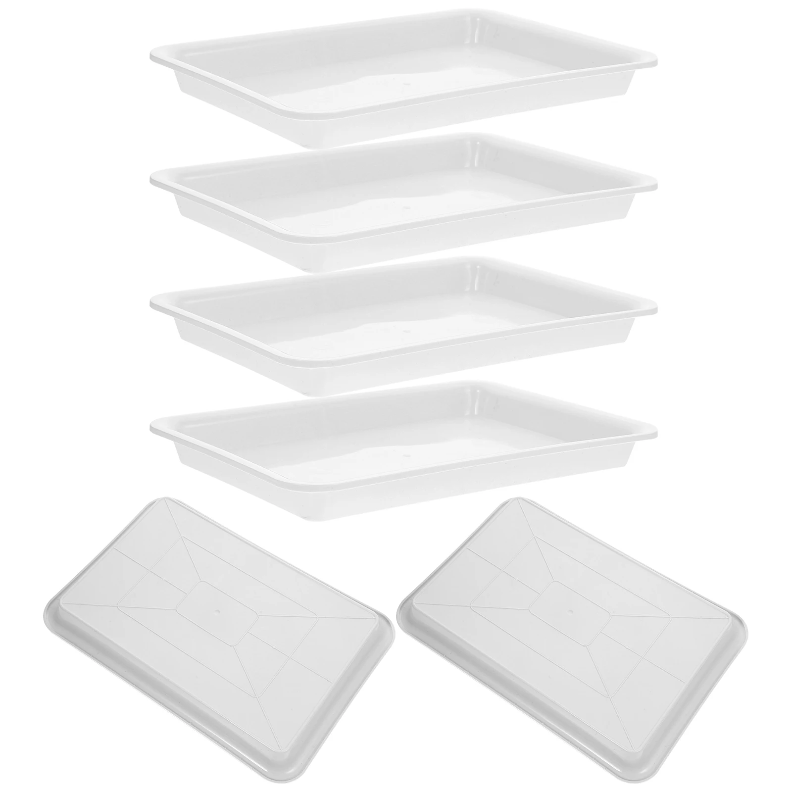 

6 Pcs Rectangular Garden Planter Saucers Drip Trays for Potted Plants Catch Water Prevent Leakage Flower Pot Base Planting