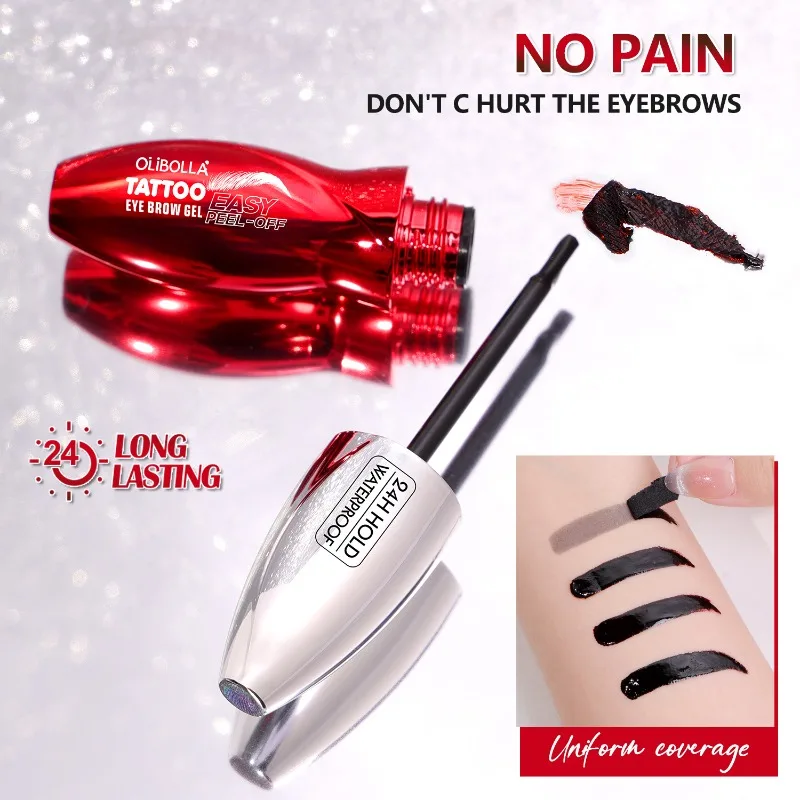 Waterproof Peel Off Brow Tint Gel Long Lasting No Smudge Natural Feathered Brows Easy To Remove No Residue for All Day Wear