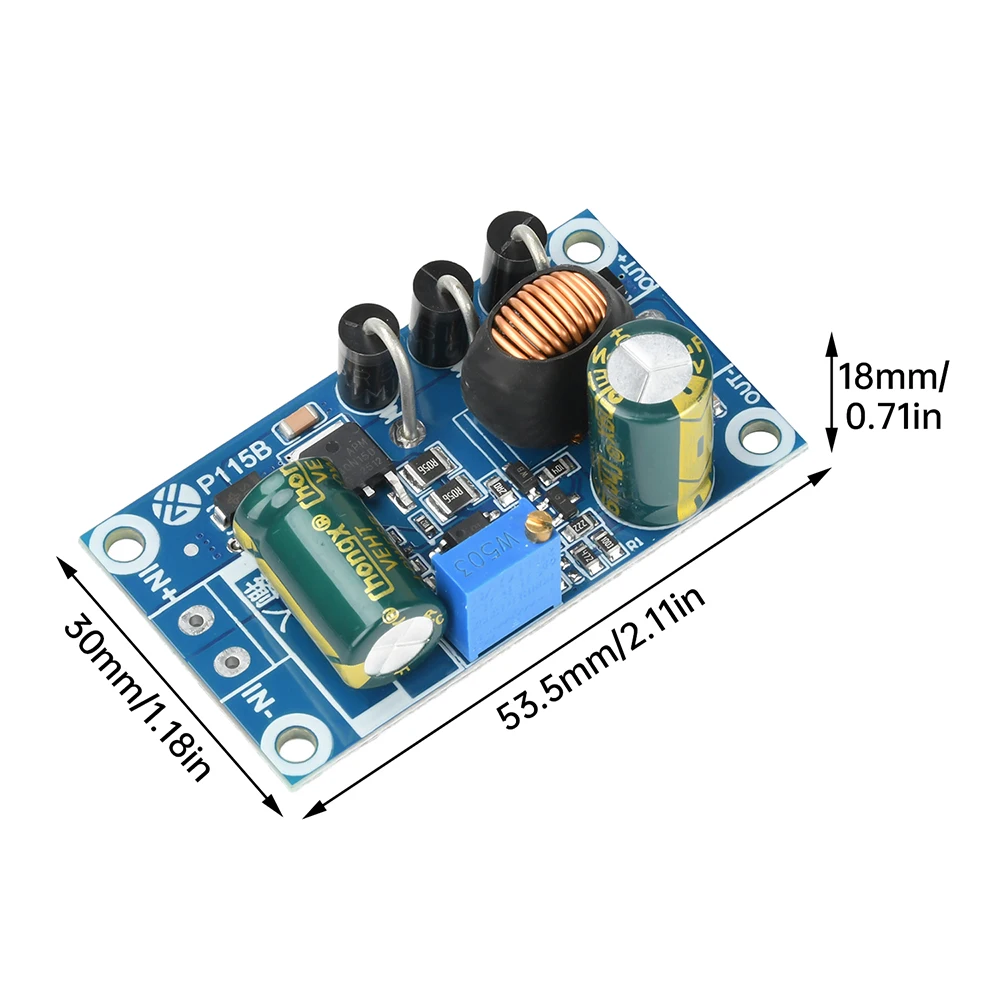 Moduł obniżający napięcie DC 10V-110V do DC 4.5-47V z zabezpieczeniem, niskim tętnieniem, wysoką precyzją i regulowanym napięciem wyjściowym.